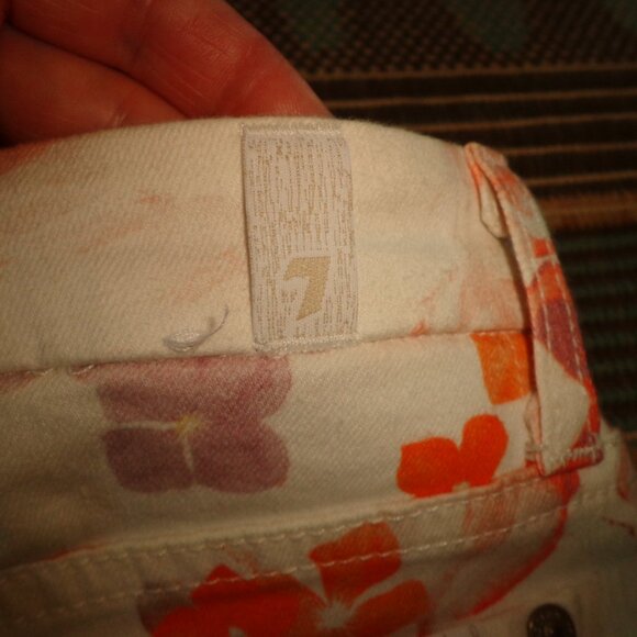 NWOT 7 For All Mankind Straight Leg Jeans 27 Floral Print - Picture 14 of 14